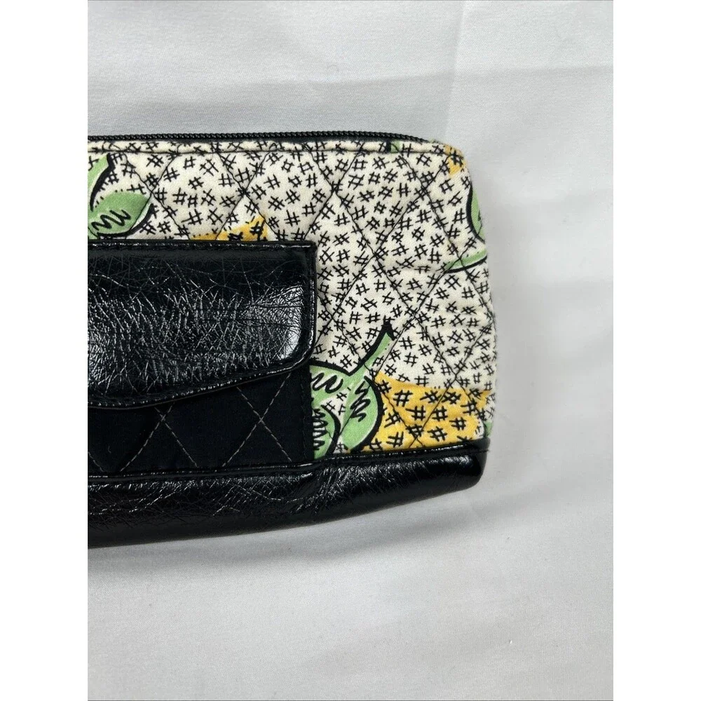 Vera Bradley Patchwork Collection Clutch Wristlet Black Floral Pink Flowers - Picture 2 of 14